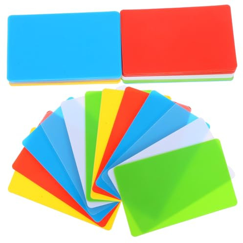 PEPLAYTAL 60 Stück Karten Blanko Weiß Druckbare Kunststoffkarten Aus Kunststofffolie Für Namenskarten Dankeskarten Mitgliedsausweise Arbeitskarten Diy 8.60 X 5.40 X 0.10 cm