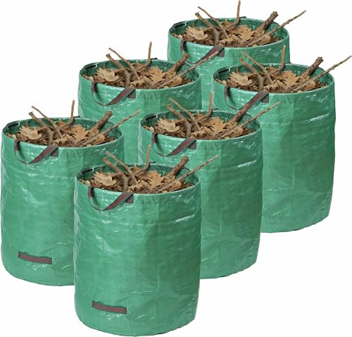 Meister Gartensack 272 Liter – 6 Stück – Selbststehend mit Griffen | Gartenabfallsack für Laub, Grünschnitt und Unkrautarbeiten – Belastbar und robust – mehrteiliges Set