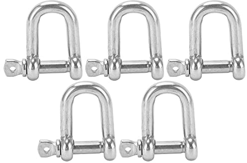 LjwZekyrnt 5 Stücke M6 Gerade D Schäkel Kurz 304 Edelstahl Brechen D Rigging Schäkel Haken Boot