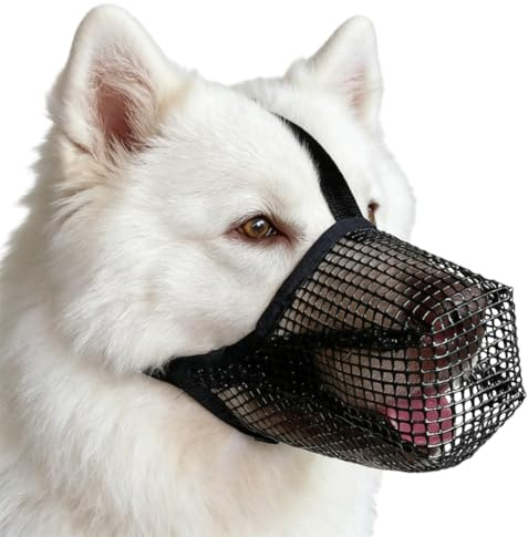 Maulkorb für Große Hunde, Maulkorb Mittlere für Beißen Kauen, Schwarz-M | Atmungsaktive Haustiermaske Hundetraining, Verstellbare Hundemaulkorb, Giftköderschutz Hund, Ermöglicht Hecheln und Trinken