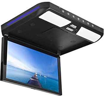 HD DVD Car Video Player 13.3 Inch Car Monitor 1080P Multimedia Ceiling TV Motorhome Roof Mount Display USB FM Out Family Road Trips(12 inch DVD monitor)