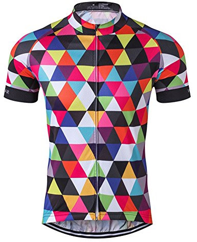 Weimostar Herren radfahren jersey kurzarm bike kleidung farbige diamanten asien l = (us m) eine mehrfarbige diamanten