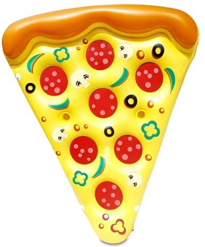 JOYIN Flotador Gigante Inflable en Forma de porción de Pizza, 1,8 x 1,5 m, Inflable para Piscina, Flotante de Verano (1 Unidad), Tumbona Flotante con portavasos, Juguete para Fiestas en la Piscina