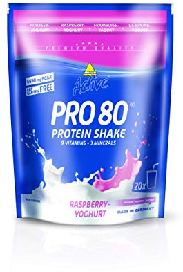 Inkospor Active Pro 80 Protein Shake, Himbeer-Joghurt, 500 g, Beutel