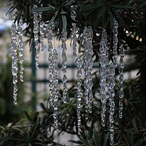 DAHI Christbaumschmuck eiszapfen Anhänger 25 Stück - Acryl eiszapfen 15.5 cm Länge deko weihnachtenbaum Anhänger (eiszapfen 25pcs/15.5cm)