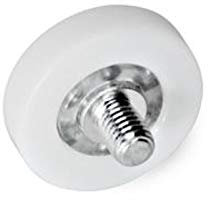 Rotella (acciaio/plastica), diametro 19 mm, perno filettato M6, cilindrico.