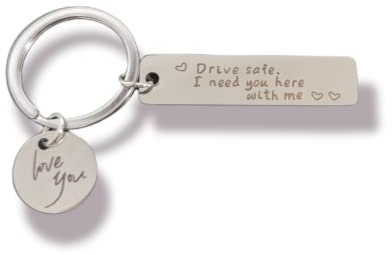 Schlüsselanhänger Ich brauch dich hier bei mir Fahr vorsichtig Ich liebe dich Drive Safe für Frauen Männer Freund Freundin Partner Partnerin | Für meinen Schatz Schutzengel