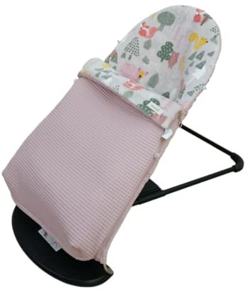 Funda y Saco para Hamaca Compatible con BabyBjörn Balance Soft Bliss - Sustituye tapicería Original - Altura Regulable - Funda Hamaca Alpes - Rosa Maquillaje - Nenel