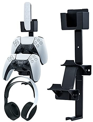 Mcbazel Dual Gaming Controller Wall Holder Stand, 4-in-1 - Dual Game Controller and Headphone Hanger, ps5 Headset Stand Wall Mount Hanger Holder for PS5/PS4/Xbox One/NS Switch/NS Switch 2