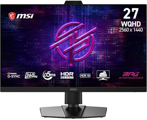 MSI, MPG 272QRF X36, G-SYNC Pulsar, 27-Inch, WQHD, 2560x1440, Gaming Monitor, Rapid IPS, 360Hz, 0.5ms, HDR 10, HDMI 2.1, DP 1.4a, Frame-less, Tilt/Height Adjustable, Vesa Mount, Black