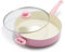 GreenLife Soft Grip Healthy Ceramic Sauteuse Jumbo en céramique antiadhésive avec poignée et couvercle, sans PFAS, passe au lave-vaisselle, rose
