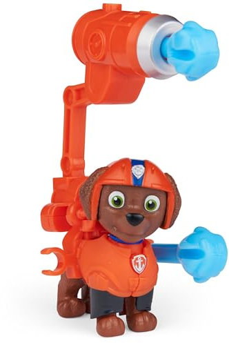 Paw Patrol, Zuma Sammelfigur mit Rucksack zum Anklipsen und 2 Projektilen, Spielzeug für Kinder ab 3 Jahren