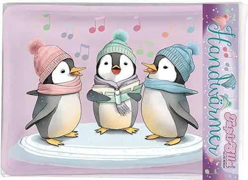 Mauder Wiederverwendbarer Handwärmer * SÜSSE Pinguine * für warme Hände im Winter | Temperatur bei 50° bis 60° | Wärme bis zu Einer halben Stunde | Für Schüler und Kinder, M