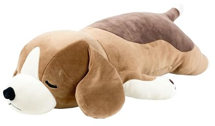 Nemu Nemu Animals 6225715 Plüschtier, Beagle Vick, Kuscheltier, extra weich und kuschelig, Stofftier, Designed in Japan, Kuschelkissen, Größe L, 54 cm
