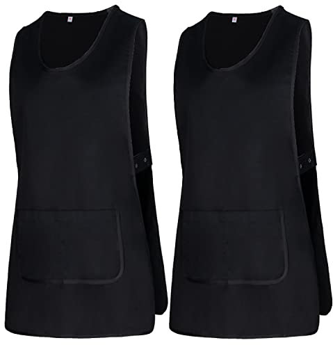 MISEMIYA - Paket 2 Einheiten - REINIGUNGSSCHÜRZE ARBEITSEINHEITLICHE KLINISCHE MEDIZINISCHE Reinigung TIERÄRZTLICHE SANITÄRE GASTFREUNDSCHA - X-Large, Schwarz 21