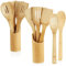 COM-FOUR® Set di cucchiai da cucina in bambù da 12 pezzi - set mestoli cucina - cucchiaio legno - set utensili cucina (12 pezzi - bambù - marrone)