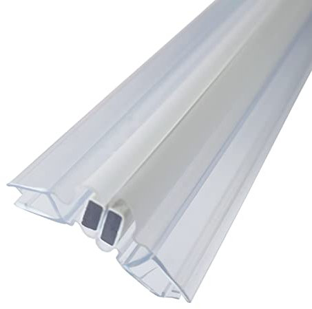 Juntas para mamparas de ducha, cierre con imán, adaptables a vidrios 5-6 mm, para recambio, Longitud 193 cm recortables a la medida necesaria, Transparente Y Blanco (IMR)