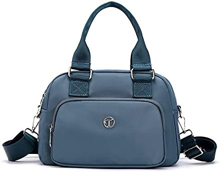 NICOLE & DORIS Handtasche Messenger Bag Damen Casual Schultertasche Nylon Wasserdicht Leichte Umhängetasche Multi-Tasche Handtasche Reise Hellblau