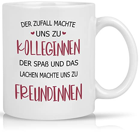 Abschiedsgeschenk für Kollegin Jobwechsel Tasse, Abschied Tasse Geschenk Kollegin Abschiedsgeschenk Jobwechsel, Personalisiert Kaffeetassen mit Spruch - Der Zufall machte uns zu Kollegin, 320ML
