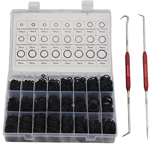 Dellx 1200PCS Nitril Rubber O Set with NBR Seal Ringe Gasket Oring Oil-Resistant Sealing O- Kit