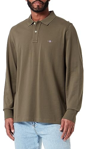 GANT Men's REG Shield LS Pique Rugger, Racing Green, XL