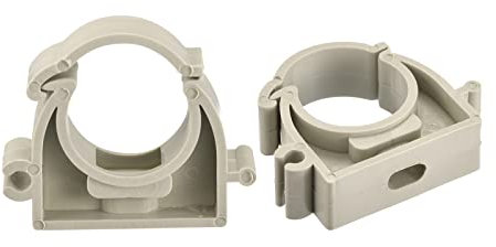 sourcing map 20mm Dia Pipe Clamps Clips, PPR Water Hose Fittings Tube Holder with Lock for Water Supply Gray 12 Pcs