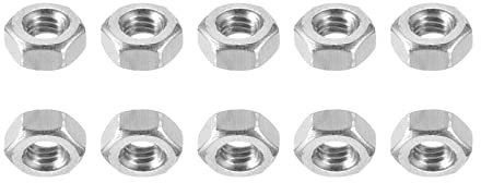 DTGN M4x0.7mm(DxP) Sechskant Muttern - 50Pack - Gut für Haus Garage Reparatur - 304 Edelstahl Sechseck Muttern - Silber Ton