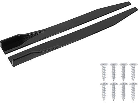 Car Wing Spoiler, 2pcs Car Body Styling Seitenschweller 120cm/47.2in Universal Car Side Skirt Splitter Lip Glossy Black Car Winglet Diffusor