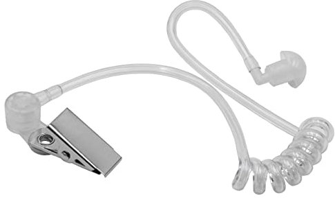 vhbw Auriculares con Tubo de Sonido Seguridad Compatible con Motorola FTN6707, MDPMLN4418 Auricular, Equipo Radio - Transparente/Blanco, con Clip