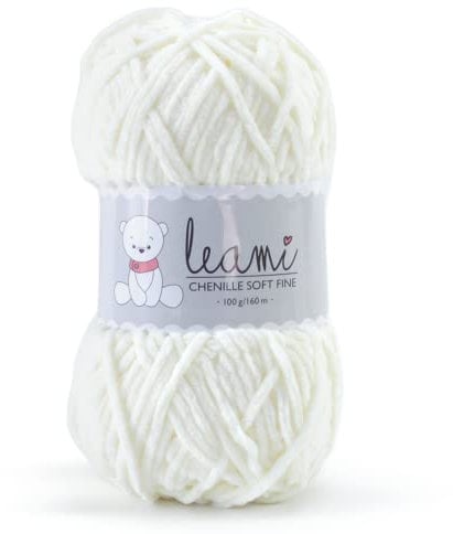LEAMI Chenille soft FINE (100g/160m) 303 naturweiß