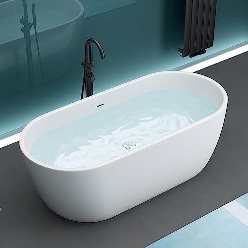 Mai & Mai Freistehende Badewanne 150x75cm Oval Weiß Acryl-Wanne Standbadwanne V518