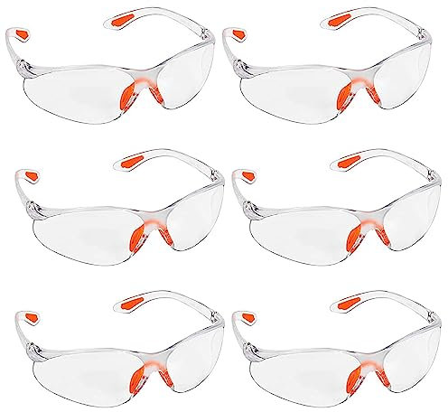 Gelishan 6Pcs Eye Protection Glasses Anti Scratch Spectacles Glasses Anti Fog Safety Goggles Protective Equipment Security Glasses for Construction Laboratory Chemicals (6)