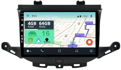 YUNTX [2+64GB] Android 15 Autoradio mit Navi für Opel Vauxhall Astra K/Buick Verano GS 2015-2020 mit CarPlay/Android Auto/Mirror Link/Bluetooth 5.0/WiFi/USB/4G/Kamera-9 Zoll IPS Touchscreen