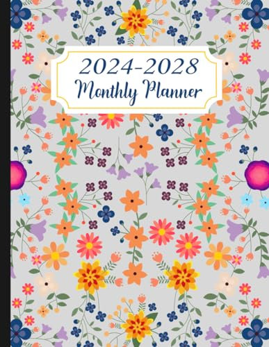 2024-2028 Monthly Planner: 5 Years from January 2024 to December 2028 | 60 Months with To Do List Goals - Floral Cover