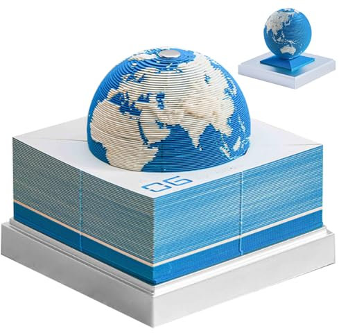 Time Piece-kalender 2024 3d-kalender 2024 Diy Earth Timepiece-kalender 2024 Desktop-kalender Zum Abreißen Skulptur Nicht Klebende Künstlerische Blöcke Für Zuhause Büro Schule Blau