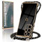 Micoden Funda con Cuerda para Samsung Galaxy S24 Ultra 5G Carcasa TPU de Silicona con Collar con diseño de corazón de Amor, Funda con Cordón para Samsung Galaxy S24 Ultra 5G,Negro