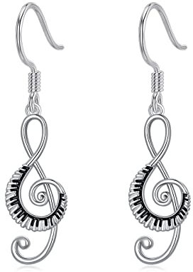 PROESS Musik Note Ohrringe - Klavier Sterling Silber Dangle Ohrringe - Hypoallergener Schmuck Geschenke für Frauen Mädchen