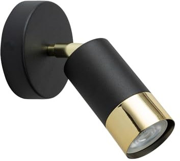 KAR LIGHTING Wandlampe 1-flammig GU10 | dreh und schwenkbar | Wandstrahler Spotleuchte 11CM, (ohne Leuchenmittel) | Deckenleuchte 230V Schwarz/Gold für Wohnzimmer Schlafzimmer Küchen