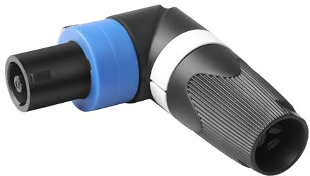 QIANRENON 90° Angle NL4FC Speakon Audio Connector 4Pin Speakon Right Angle Male NL4 Adapter High Power 4 Pole Speaker Twist Lock Plug, for Neutrik NL4FC NL4FX NLT4X NL2FC Amplifier