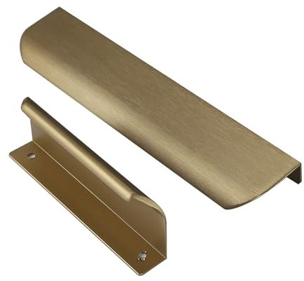 2 Stück Möbelgriffe Versteckter,Kleiderschrankgriffe invisibilità,Schrankgriff Aluminium,Türklinken Modernes,Profilgriff Geschwungener,Türgriff Schubladengriff Knöpfe (Gebürstete Bronze,80mm)