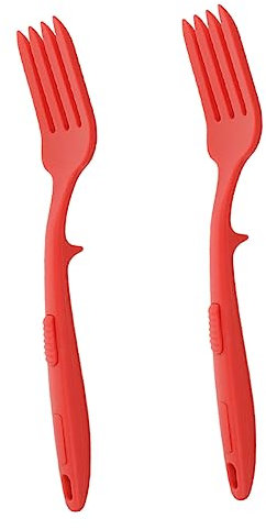 Garneck Lot De 2 Pinces Et Fourchettes En Silicone Pour Pour Mélanger Les Salades Et Les Nouilles Frites Fourchettes Ergonomiques Pour Le Dîner Sûres Et Faciles À Nettoyer