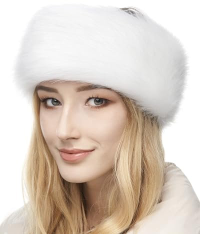Futrzane Classic Stirnband - Fell Stirnband Damen - Winter Ohrenwärmer aus Pelz - Größe S (Weiß Classic)