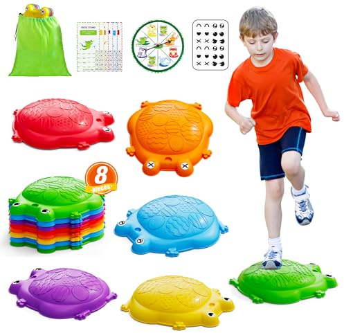 HYES Frog Balance Stepping Stones for Kids, Obstacle Course Toys, Non-Slip Toddler Balance Board, Sensory Play Game Gift for Boys Girls Indoor Outdoor