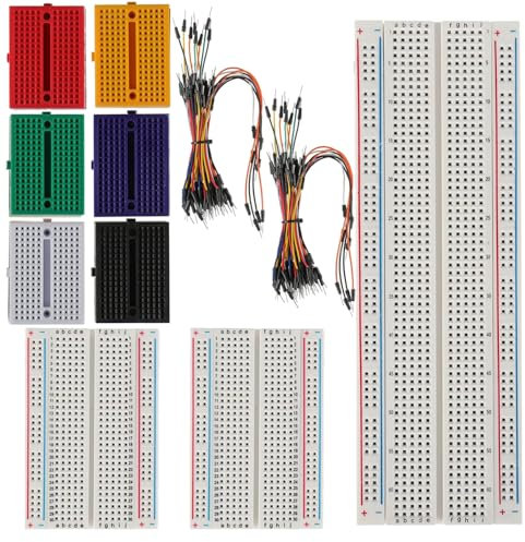 GTIWUNG 170 & 400 & 830 Tie Points Mini Breadboard Kit, Lötfreie Prototyp Leiterplatte für Arduino Proto Shield + 130Stk Steckbrücken Jumper Wire Kabel