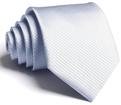 MAIANY Herren Krawatten, 8cm Einfarbige Krawatte Formelle Krawatte für Männer, klassische Premium Krawatte für Männer Hochzeit Geschäft (silbrig)