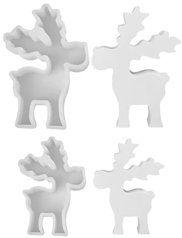 Silikonform Weihnachten Elch, Weihnachten Elch Gipsform zum Gießen, Silikonformen Gießformen Weihnachten Elch, Rentier Deko Silikon Gießform Giessformen Kerzenformen für Kerzen Seife (Elch 01)