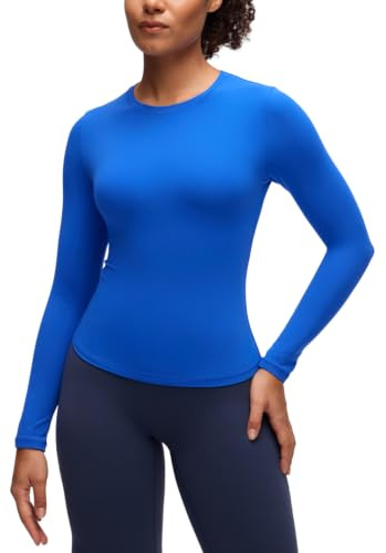 CRZ YOGA Softembrace Top Maniche Lunghe Blu Scintillante 48
