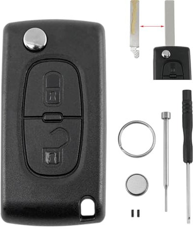 CE0536 For Peugeot 406 407 408 307 107 207 and CITROEN C-Triomphe C-Quatre C2 C3 C4 C5 C6 C8 XSARA PICASSO 2 Buttons Car Key Fob Case Battery CR1620 Pin Removal Tool