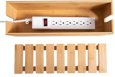 Cable Management Box, Cord Storage Organizer, Desktop Cable Management, Stylish Wire Management System 15.47x4.92x5.43 for Home, Work, Study Room, Desktop, Living Room