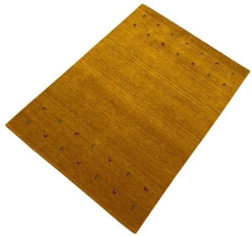 Gold Gabbeh Teppich 100% Wolle Orientteppich Handgewebt Loom Brücke G625T3 (Maße: 170X240 cm)